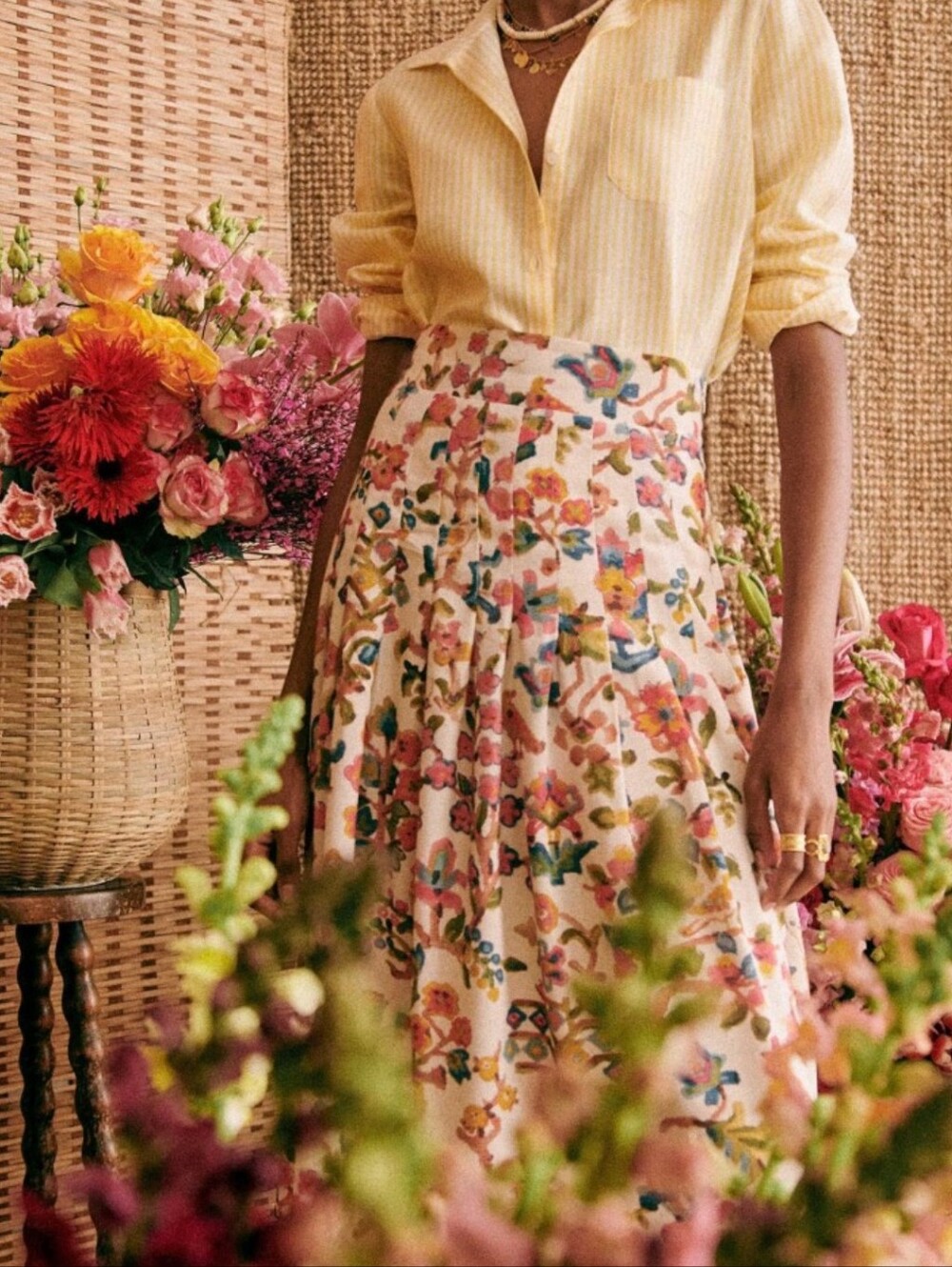 Sezane Jade Skirt Villa Print